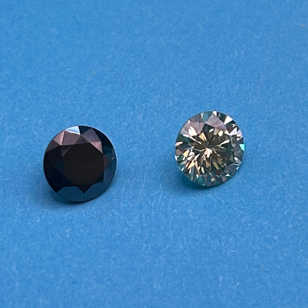 Loose Moissanite Diamond black and ice‎ blue